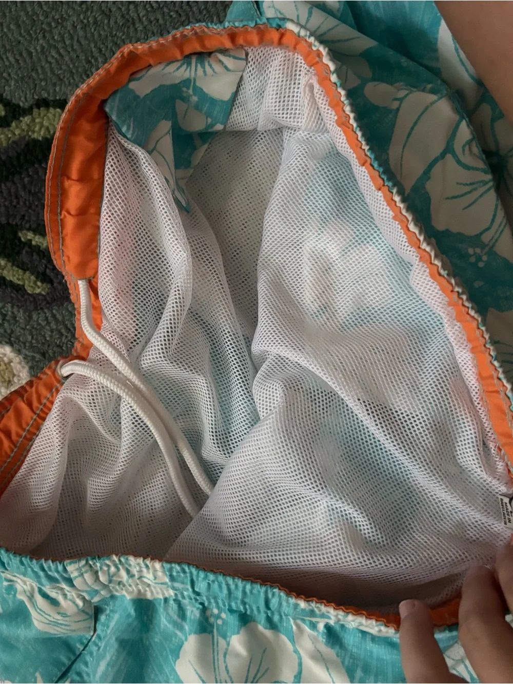 Men's Turquoise Floral Swim Trunks